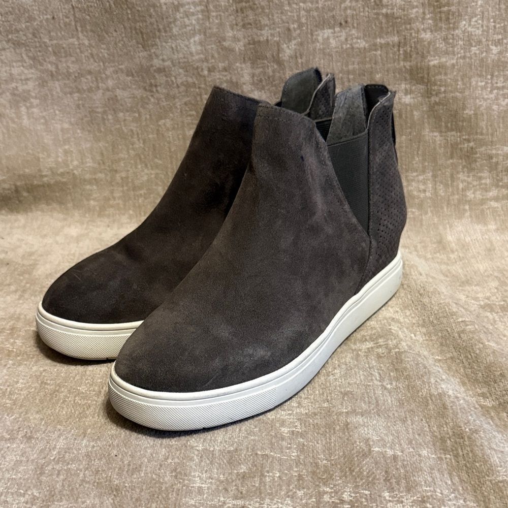 INC International Concepts Tayla hidden heel suede ankle wedge sneaker